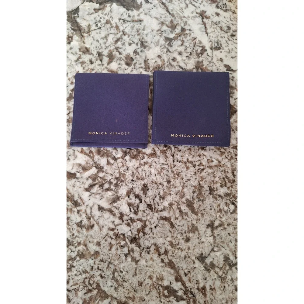 Monica Vinader Purple Jewelry Pouches Set of 2 Travel Storage Envelopes